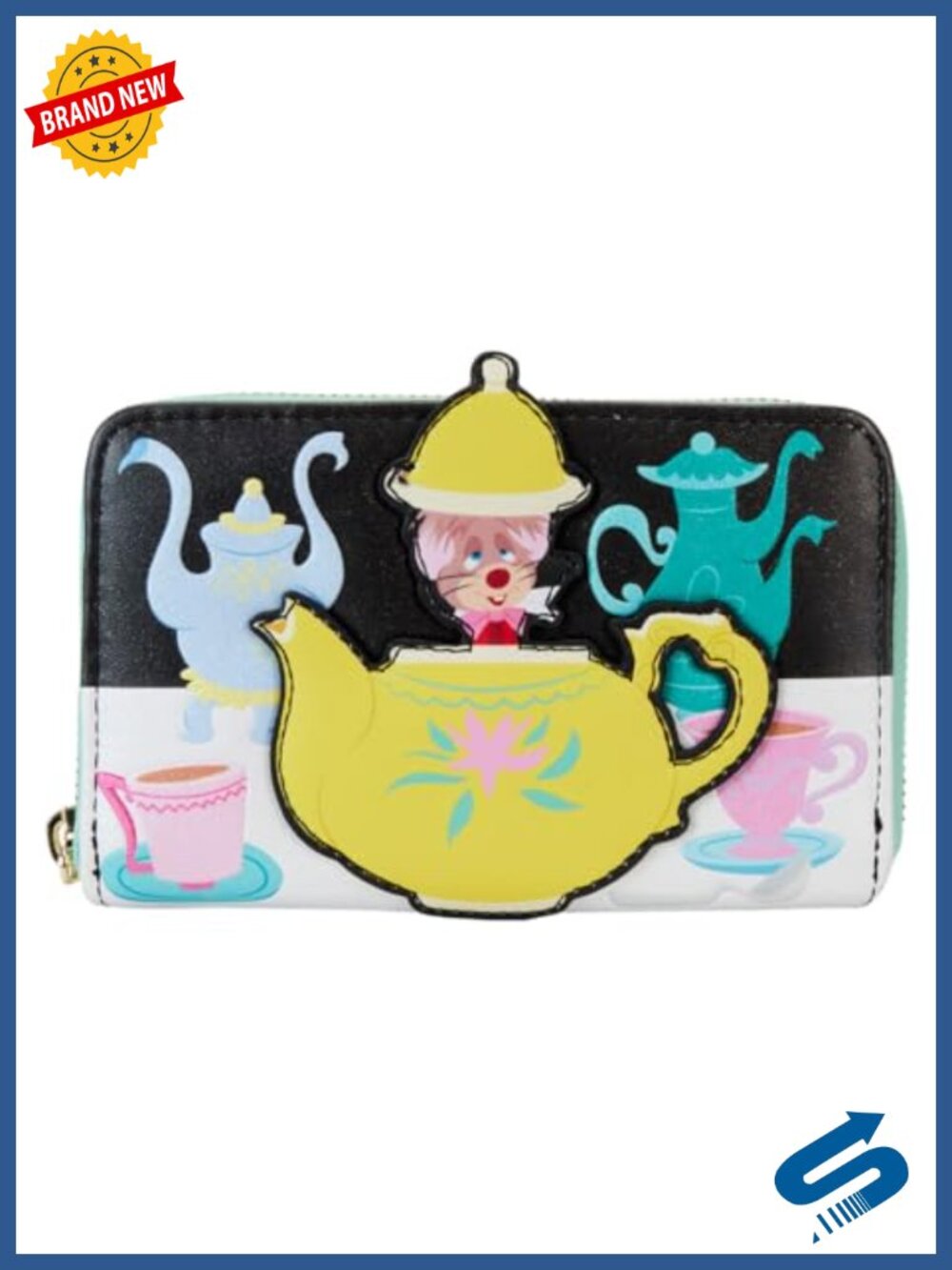 Zip Around Wallet with Glitter Vegan Leather